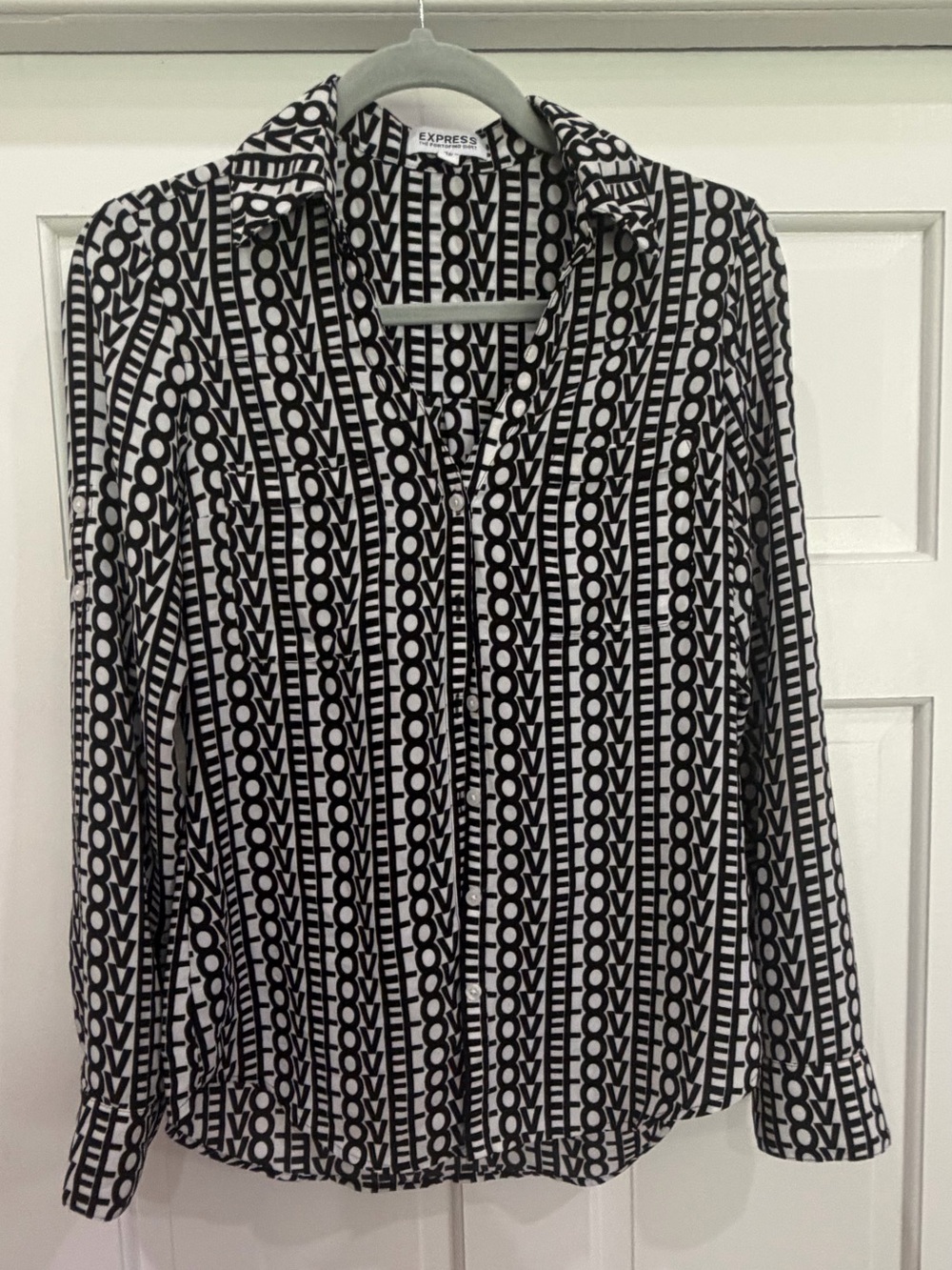 Express Portofino Long Sleeve “Love” Top